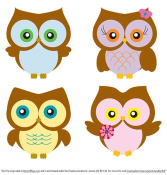 Four Owls Free Vector Art