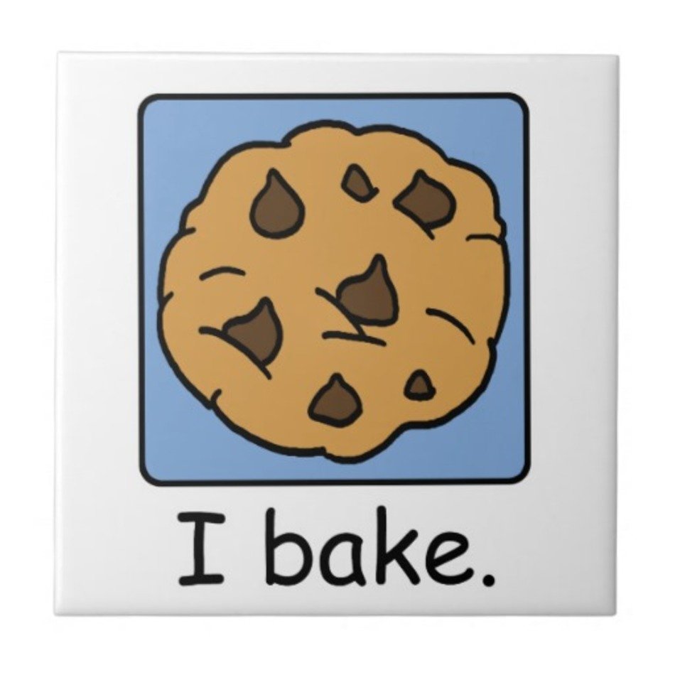 Cartoon Yummy Chocolate Chip Cookie Tiles Zazzle clipart