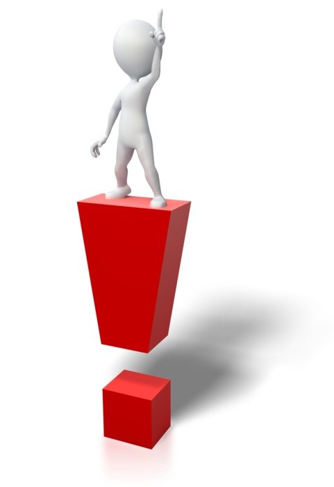 human figure on exclamation point