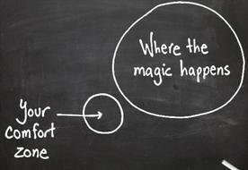 happiness is out of your comfort zone