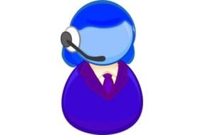 blue user icon on a white background