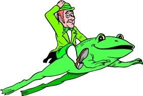 clipart of the man on a frog