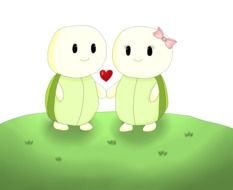 Cute Turtles as a graphic illustration