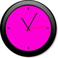 pink Analog Clock drawing