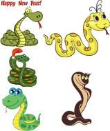 happy new year snake drawing