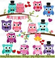 Wedding Owls And Vectors Illustrations On Creative Market