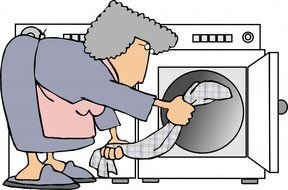 loading Laundry into the washing machine drawing