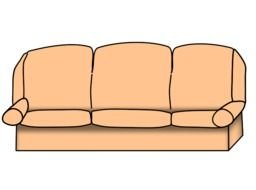 drawing of beige sofa at dark