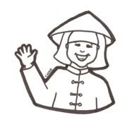black and white drawing of a chinese schoolboy