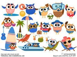 Beach Owls Digital For Personal And By Giftseasonstore