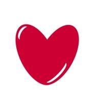 drawing pink heart on a white background