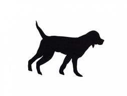 black silhouette of a dog as a graphic illustration