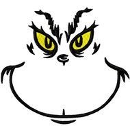 drawing of Grinch Face