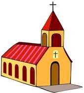drawing of a wooden church