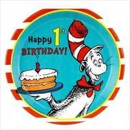 Cat In The Hat 1st Birthday Large Paper Plates 8ct clipart
