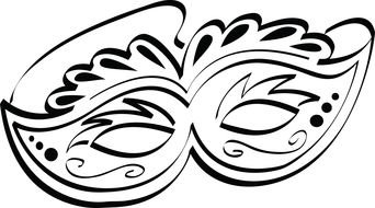 drawing of a carnival mask on a white background