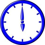 Clipart of white and blue clock
