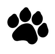 clipart of the paw print in a dark
