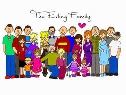 Clip art of the erling family