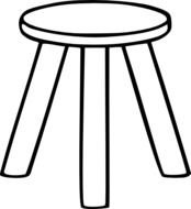 Legged Stool Outline Vector Online Royalty