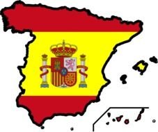 Spain Flag Map Mapsofnet clipart