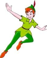 fictional Peter Pan on the black background