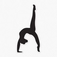 Solid Black Gymnast Restickable Wall Graphic Sticker Genius clipart