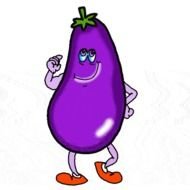 purple cartoon eggplant
