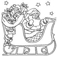 drawing of Coloring Pages santa claus with gifts