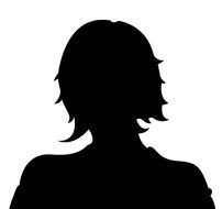 silhouette of a short-haired girl