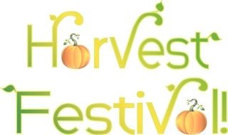 Harvest Festival, banner with pumpkins