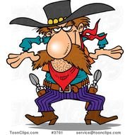 Cartoon Western Gunslinger Cowboy 3701 By Ron Leishman