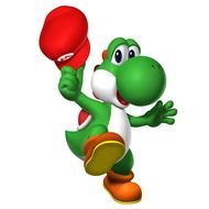Clipart of Yoshi Wearing Mario's Hat