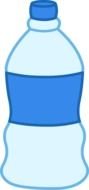 painted bottle with a blue label