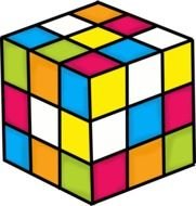 drawing of a rubik's cube on a white background