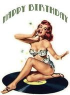 "Happy Birthday" sign with the woman clipart