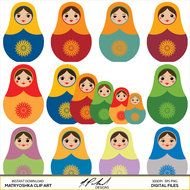 Matryoshka Digital Nesting Dolls By Npolanddesigns