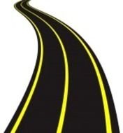 black road with yellow markings