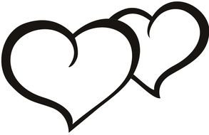 clipart of the two hearts silhoettes