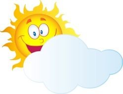 cartoon sun and white cloud