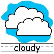 Cartoon cloudy weather clipart