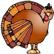 cartoon big turkey as picture for clipart