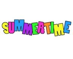 Summertime, colorful letters