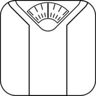 Clip Art Bathroom Scale Black White