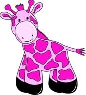 Clipart of pink giraffe