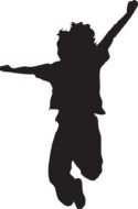 drawing of Happy Kid Silhouette