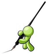 Clipart of the man is doing calligraphy