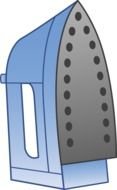 drawn blue iron on a white background