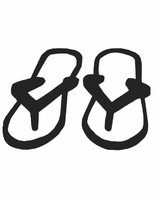 Black and white drawing of the slippers clipart