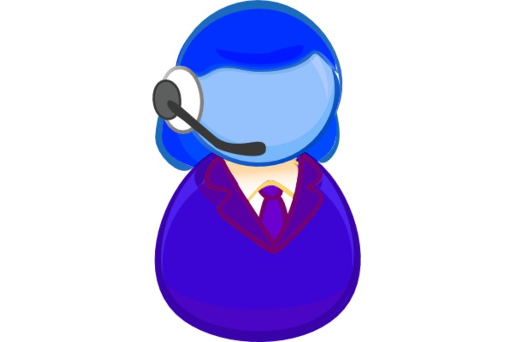 blue user icon on a white background